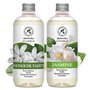 Recharges Diffuseur Roseaux de Monoï de Tahiti & Jasmin - 2 x 500 ml - Parfum Ambiance - Desodorisant Maison - Diffuseur de Parf