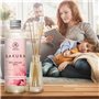 Recharge Diffuseur Roseaux de Sakura 200ml - Naturel Fragrance Fraîche et Durable - Désodorisant - Aromathérapie - Parfum de Amb