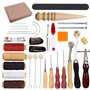 HOSTK 33pc DIY En Cuir Artisanat Main Kit Outils Ensemble pour Coudre Coudre Estampage Sculpture Selle En Cuir Artwork Accessoir