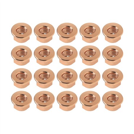 20pcs M10 Collecteur d'échappement Écrous Hexagonaux en Cuivre Plaqué Autobloquant Hexagonal pour 18301737774 Voiture