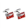 OTOTEC Paire de boutons de manchette en cristal rouge tendance classique pour homme