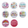 EMSea 8pcs Joyeux Badges Anniversaire Différents Styles Anniversaire Thème Personnalisé Bouton Rond en Métal Pins Articles de Fê