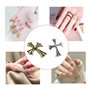EMSea 60pcs Croix Nail Art Charms en Métal 3D Punk Ornements d'ongles pour Manucure Nail Art Artisanat DIY Accessoires Décoratio