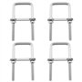 YINETTECH Lot de 4pcs Boulons en U Carrés M8 en Acier Inoxydable 304 avec Écrous et Rondelles de 42mm de Largeur Intérieure pour