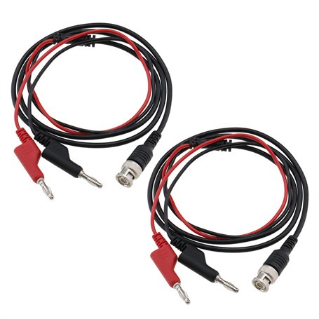 VGOL 2 Pièces Connecteur BNC Q9 Vers Double Fiche Banane Câble Coaxial Longueur Totale 131