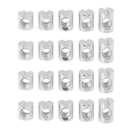 VGOL 50 Pièces écrou Barillet Meuble M6 écrou Boulon Acier Zingué M6x10mm Goujon Transversal Réparation D'incrustation Meubles L