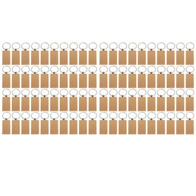Micvtve 80 PièCes SéRies Vierge Porte-CléS en Bois Bricolage Porte-CléS en Bois éTiquettes CléS Peuvent Graver des Cadeaux de Br