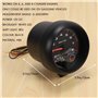 Niejgay Universel 3,75 Pouces 12V LED Blanche Retro-Eclairee Jauge Tachymetre avec Voyant De Changement De Rouge pour Voiture a 