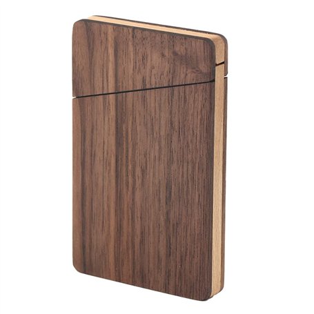 HUTSRAI Portable Porte-Cartes de Visite en Bois et Femmes Porte-Cartes-Cadeaux d'affaires Portable Bois de Noyer