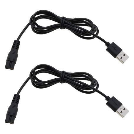 eMagTech Lot de 2 Câbles de Chargeur USB 5 V pour Tondeuse à Cheveux Pièce de Rechange Compatible avec Le Cordon D'alimentation
