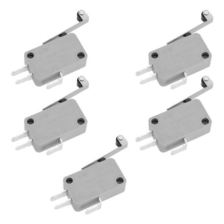 eMagTech 5Pcs Micro-interrupteurs V3 à 3 Broches NO/NC 16 A 250 V CA Micro-interrupteur à Levier à Rouleau Long SPDT Micro-inter