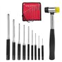 Wernfale 9 Pièces en Acier à Tête Ronde Broches Ensemble de Poinçons Ajusteur Poinçon Chasse Dissolvant Broches Outils de Poinço