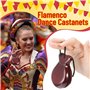 CosyCaya 1 paire de castagnettes espagnoles flamandes avec corde en bois traditionnel (marron)