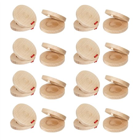 VIOPDER Lot de 16 castagnettes en bois pour enfants et adultes