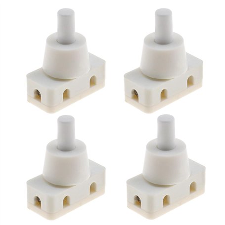 ECSiNG 4x Interrupteur à Bouton-poussoir Marche/Arrêt Pressostat Encastré avec Fil et Capuchon à Vis 220V ~ 60HZ 10A pour Lampe