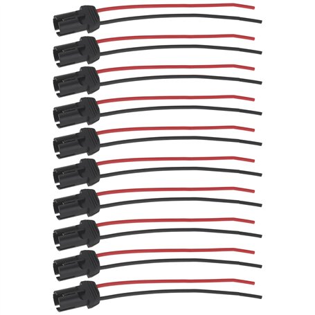 ECSiNG 10 Pièces Douilles d'ampoule Pré-câblées 12 V 24 V T10 pour Voiture Connecteur d'extension de Support de Lampe pour Répar