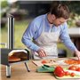 Four a Pizzas extérieurs à bois: KitchenBoss aciers inoxydables portable grille pizza avec pierre tournante de jardin avec granu