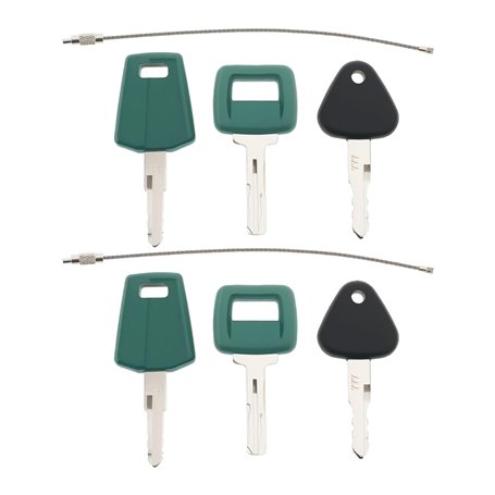 Briny River Lot de 6 clés d'équipement lourd avec porte-clés 777/C001/11039228 17225331 ELI80-0091 Compatible avec camion Volvo