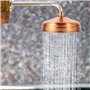 Tête de Douche, Tête de Douche Pluie en Cuivre, Tête de Ronde de Pluie Installée au Mur ou Plafond Rouge