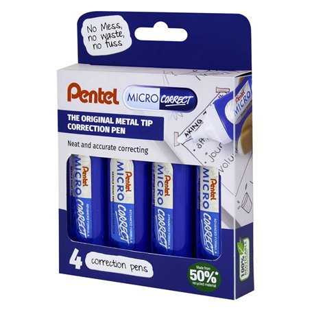 Pentel Micro Correct Correcteur liquide Pochette de 4 (Import Royaume Uni)