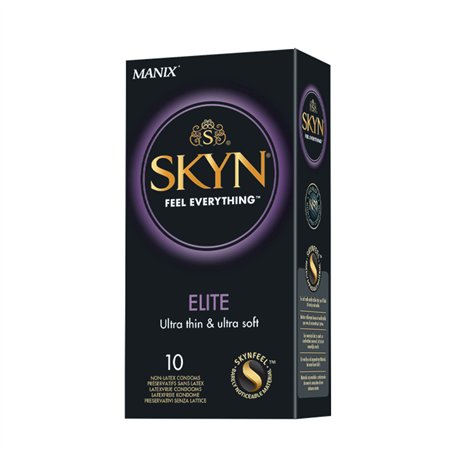 SKYN Elite : Lot de 10 Préservatifs Sans Latex SKYNFEEL pour Homme | Taille Standard