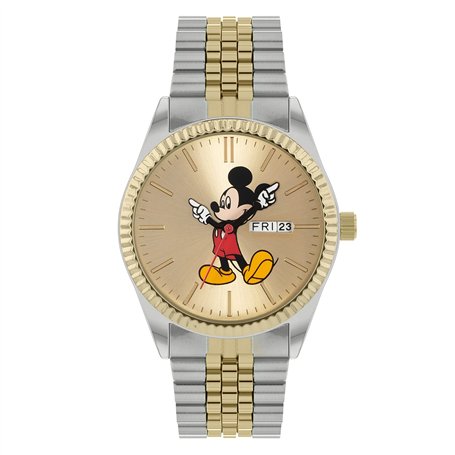 Disney Unisexes-Adultes Analogique Quartz Montre avec Bracelet en Acier Inoxydable MK8185