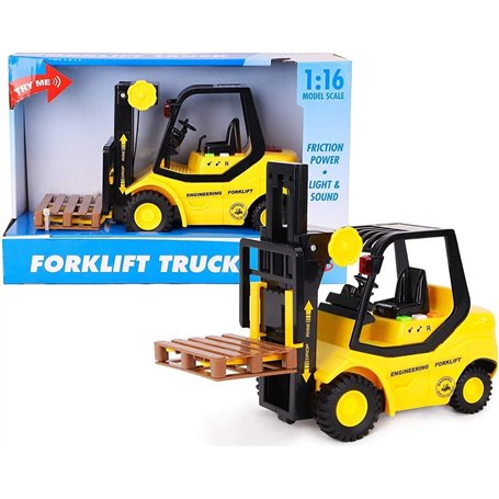 Toyland® 23 cm (9") Transpalette à Chariot élévateur à Friction - Échelle (1:16) - Jouet de Construction pour garçons avec lumiè