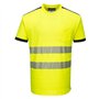 Portwest T181 PW3 T-shirt de Sécurité à Manches Courtes Haute Visibilité Jaune/Noir