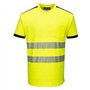 Portwest T181 PW3 T-shirt de Sécurité à Manches Courtes Haute Visibilité Jaune/Noir, XS