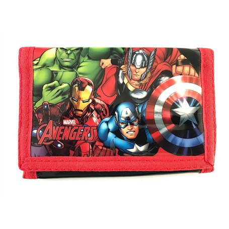 Portefeuille officiel Marvel Avengers pour garçons Hulk Iron Thor à trois volets