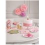 Bougie d'anniversaire numéro 7 rose avec paillettes dorées | Décoration de gâteau de qualité supérieure | Jolie, scintillante po