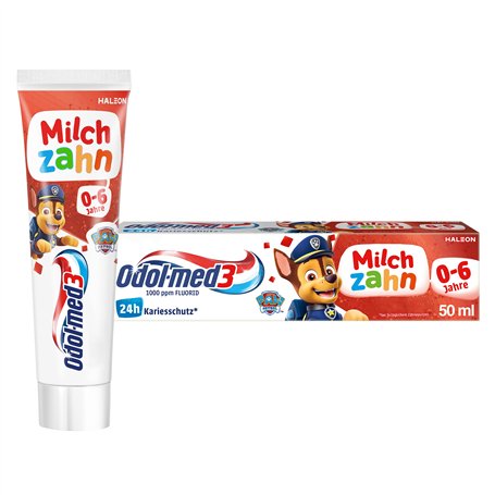 Odol-med3 Dentifrice pour dents de lait saines jusqu'à 6 ans 50 ml Le dentifrice Odol-med3 pour enfants est composé à 95% d'ingr