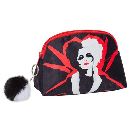Cruella Trousse de maquillage pour femme Disney Villians Trousse de toilette en peluche