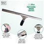 Raclette de fenêtre Professionnelle en Acier Inoxydable GBPro avec Lame Double Face de 45 cm