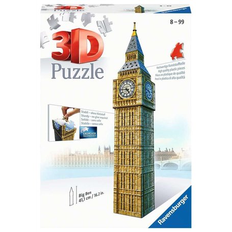 Ravensburger - Puzzle 3D Building - Big Ben - A partir de 10 Ans - 216 pièces numérotées à Assembler sans Colle - Accessoires de