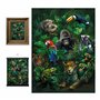 3D LiveLife Affiche murales lenticulaires Amis de la Jungle de Deluxebase. Poster jungle 3D sans cadre. Décoration murale parfai