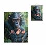 3D LiveLife Affiche Murales Lenticulaires Calins Mignons de Deluxebase. Poster Chimpanzé 3D sans Cadre. Décoration Murale Parfai