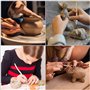 Kurtzy Outils Sculpture Argile en Bois (10 Pièces) - 14,4-16 cm - Outils Argile pour Céramique/Polymère - Outils Poterie à Deux 