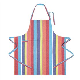 HOMESCAPES Tablier de Cuisine en Coton à Rayures Multicolore