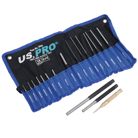 Jeu de chasse-goupilles parallèles/dot punch/pointeau automatique 18pc US PRO À131