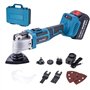 KATSU FIT-BAT 21V Outil Multifonction Oscillant sans Fil Brushless Moteur sans Balais avec 3,0 Ah Batterie et Chargeur, 6 Vitess