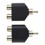 Keple Adaptateur séparateur phono RCA mâle vers 2 prises RCA, 2 pièces