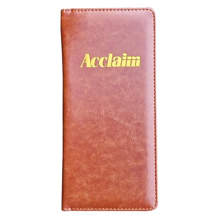 Acclaim Support rigide pour cartes de score de bowling - Aspect cuir synthétique légèrement rembourré - 23 cm x 11 cm - Avec cli