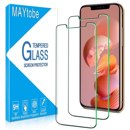 MAYtobe 2 Pièces Verre Trempé pour iPhone 11 Pro Max/iPhone XS Max 6