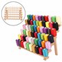 Kurtzy Support Bobine en Bois - Stand Organisateur 60 Bobines avec Crochets Muraux - Debout ou Suspendu - Porte Bobine en Bois d