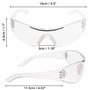 Kurtzy Lot 12 Lunettes de Sécurité - Verres Transparents & Pont-de-Nez Caoutchouc - Tenue Sécurisée - Lunette Anti-Rayures - Équ