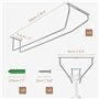 BELLE VOUS Lot de 4 Porte Verres Suspendu en Acier Chromé avec Vis et Chevilles - Support Verre a Pied Suspendu de 34 x 11 cm - 