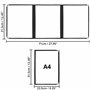 Kurtzy Protege Menu A4 Triple Fold (Lot de 10) - Protège Carte Présentoir Transparent en Vinyle et Reliure Noire Style Américain