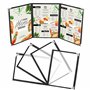 Kurtzy Lot de 5 Protege Menu A5 Trois Volets - Porte Menu Restaurant Double Affichage Style Américain - Protège Menu Noir Protec