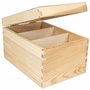 Creative Deco Boite Rangement en Bois pour CD et DVD | 16 x 24 x 14 cm | 3 Compartiments | avec Couvercle et Sans Poignées | Non